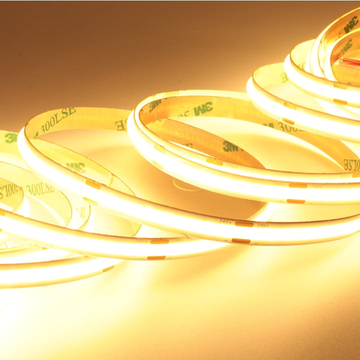 LED pásek COB 24V / 480LED / 11W / 2700K - TEPLÁ BÍLÁ / IP20 / 8mm / PRO+